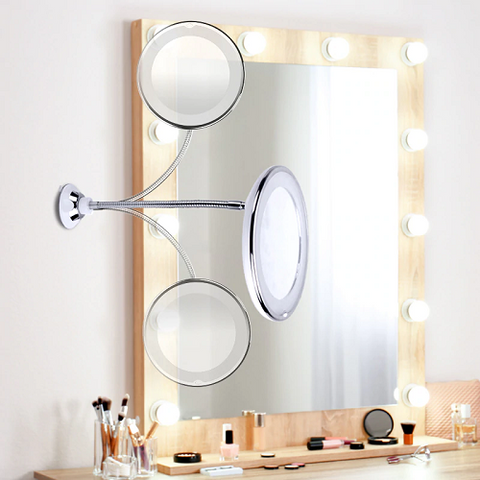 Image of 10x Magnifying LED Lighted Makeup Mirror