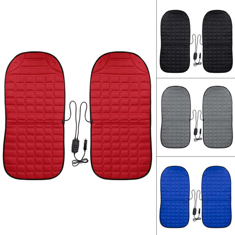 Image of 2Pcs In 1 Fast Heated & Adjustable Black/Grey/Blue/Red Car Electric Heated Seat Car