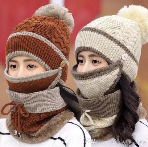 Image of Beanie Hat with Scarf and Mask