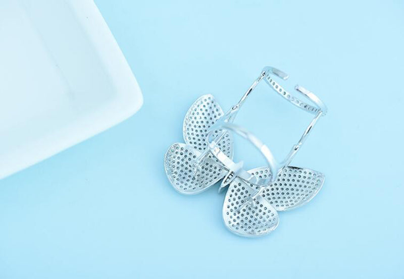 Crystal Stones Made Butterfly Ring