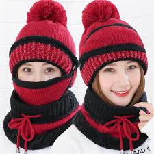 Image of Beanie Hat with Scarf and Mask