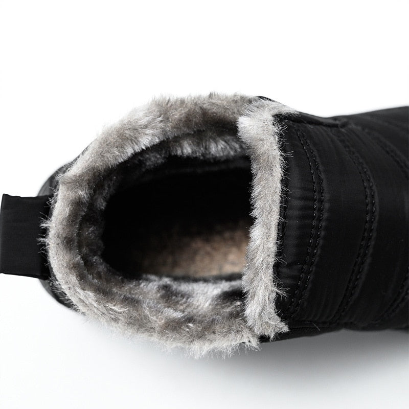 Winter Female Slip On Flat Casual Shoes Waterproof