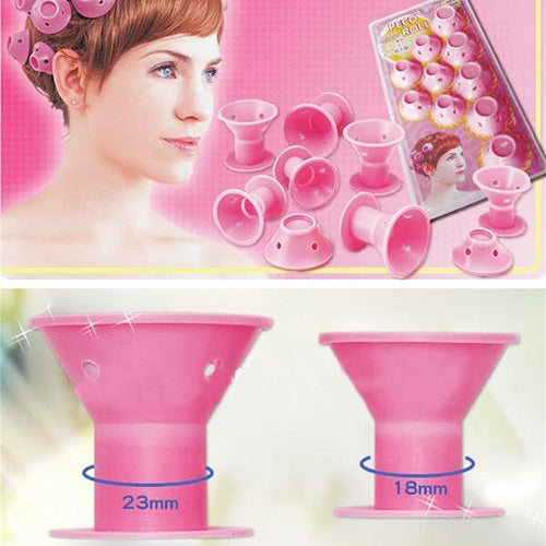 Set of 10 Silicone Hair Curlers