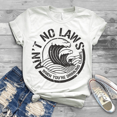Image of 2019 Aint No Laws When Your Drinking Claws Shirt Funny White Claw T-Shirt