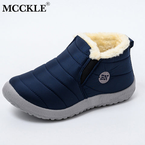 Image of Winter Female Slip On Flat Casual Shoes Waterproof