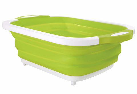 Image of Collapsible Dish Tub&Cutting Board With Draining Plug