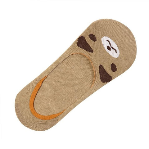 Image of New Free Shipping Women Candy Color Socks Small Animal Cartoon Short 100% Cotton Boat Socks 2 Pair Breathable Casual Funny Sock