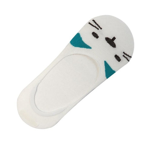 Image of New Free Shipping Women Candy Color Socks Small Animal Cartoon Short 100% Cotton Boat Socks 2 Pair Breathable Casual Funny Sock