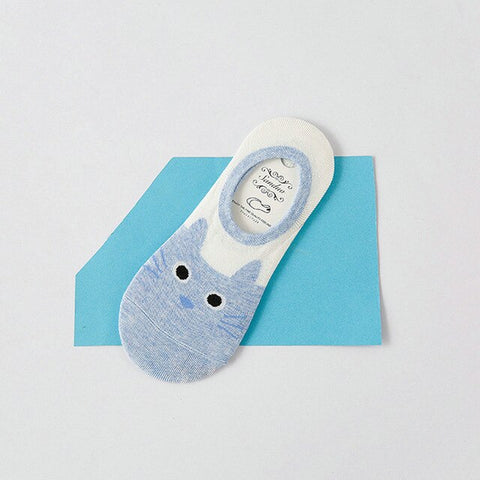 Image of New Free Shipping Women Candy Color Socks Small Animal Cartoon Short 100% Cotton Boat Socks 2 Pair Breathable Casual Funny Sock