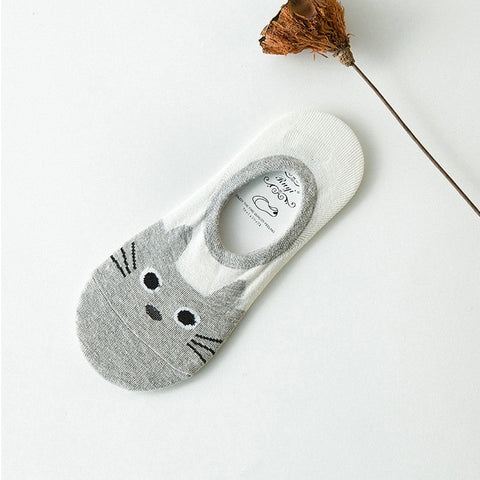 Image of New Free Shipping Women Candy Color Socks Small Animal Cartoon Short 100% Cotton Boat Socks 2 Pair Breathable Casual Funny Sock