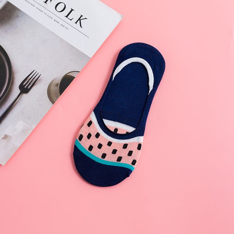 Image of New Free Shipping Women Candy Color Socks Small Animal Cartoon Short 100% Cotton Boat Socks 2 Pair Breathable Casual Funny Sock