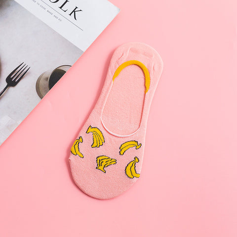 Image of New Free Shipping Women Candy Color Socks Small Animal Cartoon Short 100% Cotton Boat Socks 2 Pair Breathable Casual Funny Sock