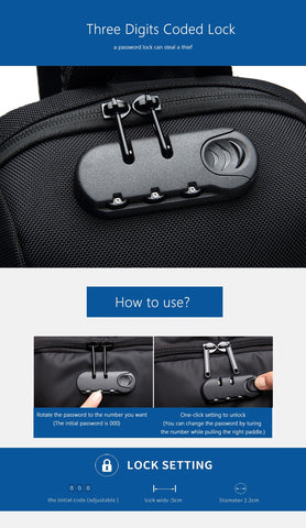 Image of OZUKO 2019 New Multifunction Crossbody Bag for Men Anti-theft Shoulder Messenger Bags Male Waterproof Short Trip Chest Bag Pack