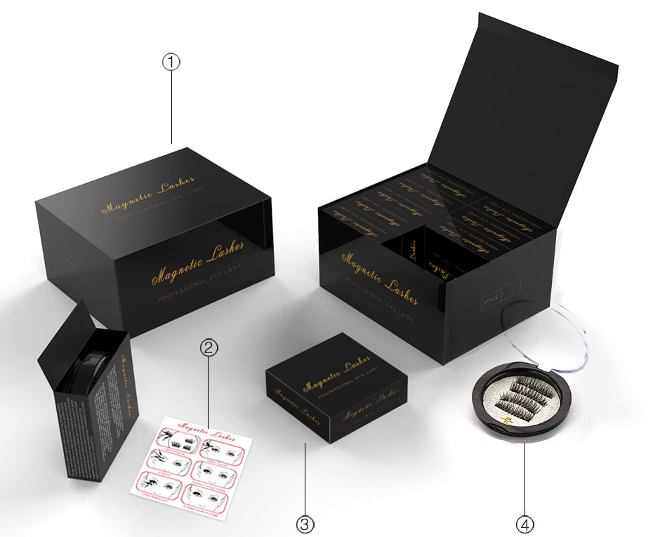Natural Magnetic False Eyelashes w/ Gift Box