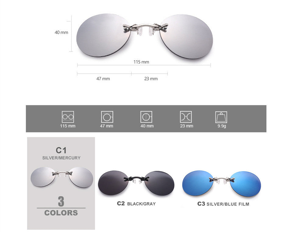 Men's Rimless Clamp Glasses