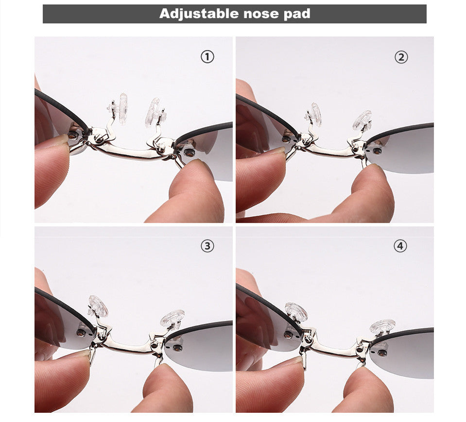 Men's Rimless Clamp Glasses