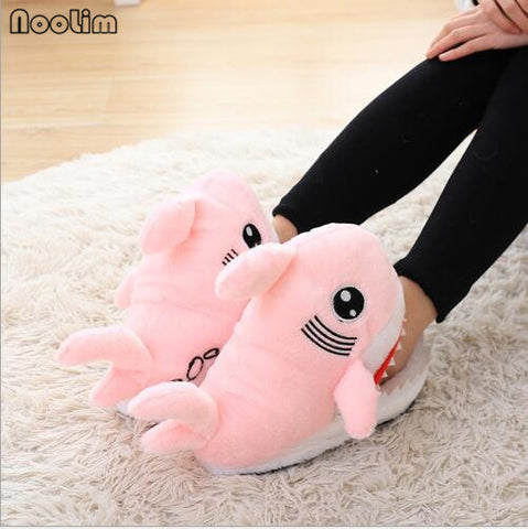 Image of Fuzzy Shark Slippers