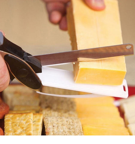 Image of Clever Cutter 2 In 1 Cutting Board And Knife Scissors