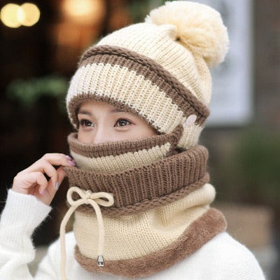 Image of Beanie Hat with Scarf and Mask