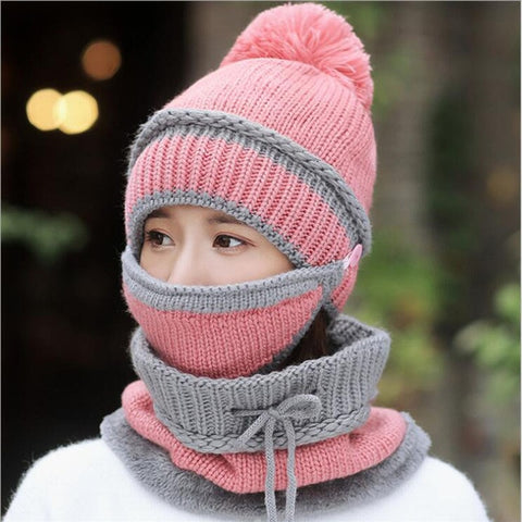 Image of Beanie Hat with Scarf and Mask