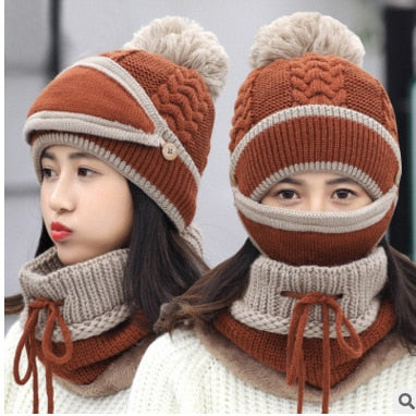 Beanie Hat with Scarf and Mask
