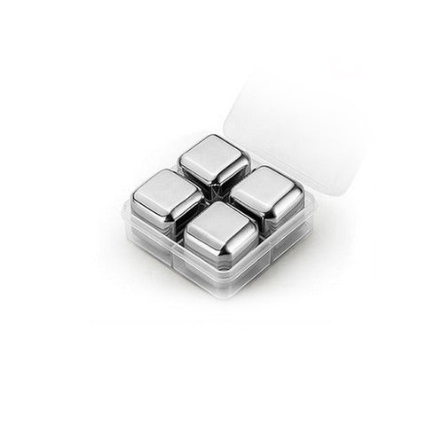 Image of 4 PCS Stainless Steel Cocktail Cubes