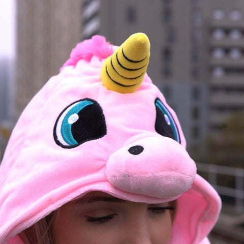 Image of HOODED UNICORN TRAVEL PILLOW