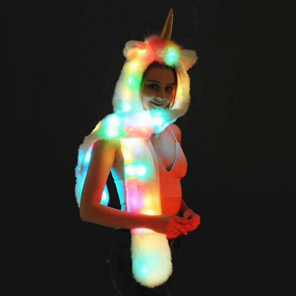 LED Unicorn Fur Hat
