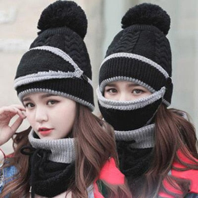 Image of Beanie Hat with Scarf and Mask