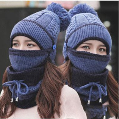 Image of Beanie Hat with Scarf and Mask