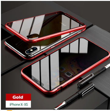 Anti-peep Magnetic Adsorption Metal Phone Case For iPhone