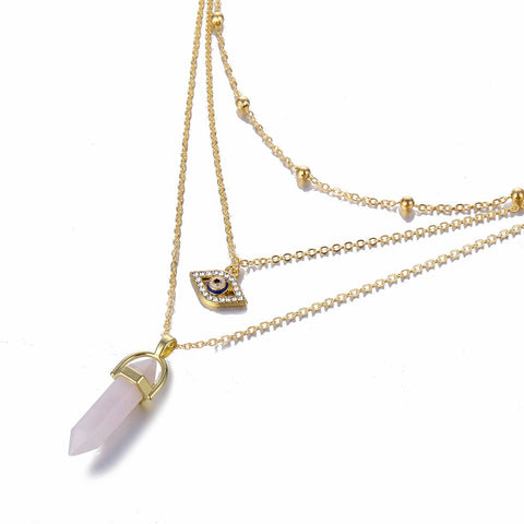Image of Hexagonal Column Quartz Necklaces Pendant