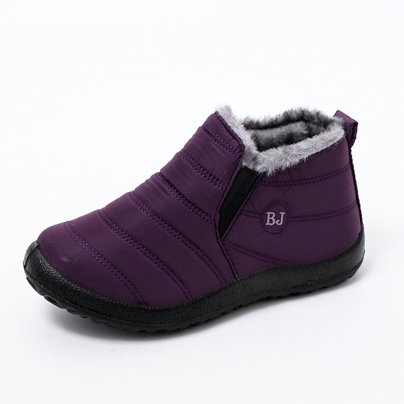 Winter Female Slip On Flat Casual Shoes Waterproof