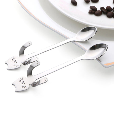 Image of STAINLESS STEEL CAT TEASPOONS