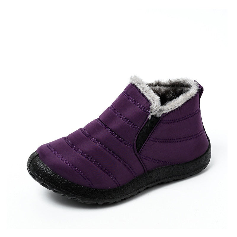 Winter Female Slip On Flat Casual Shoes Waterproof