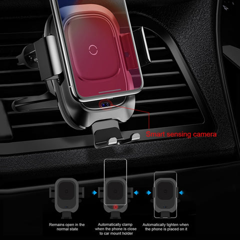 Image of Intelligent Infrared Fast Wireless Charging Car Phone Holder