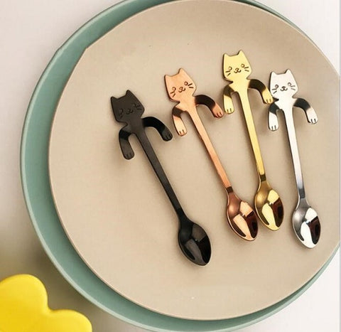 Image of STAINLESS STEEL CAT TEASPOONS