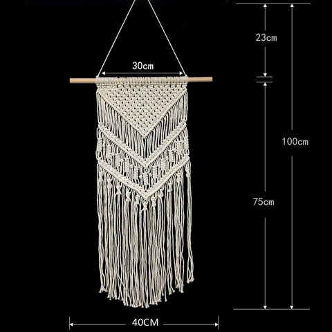 Image of Macrame Woven Wall Hanging Boho Chic Bohemian Home Geometric Art Decor