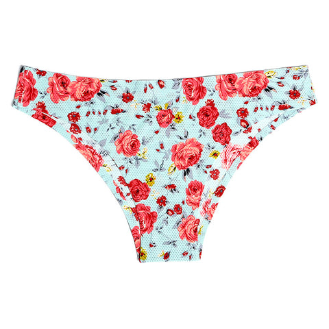 Image of Print Mesh Breathable Seamless Panties Underwear Sexy Thongs