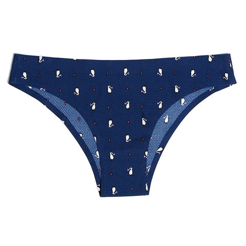 Image of Print Mesh Breathable Seamless Panties Underwear Sexy Thongs