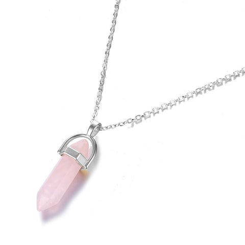 Image of Hexagonal Column Quartz Necklaces Pendant