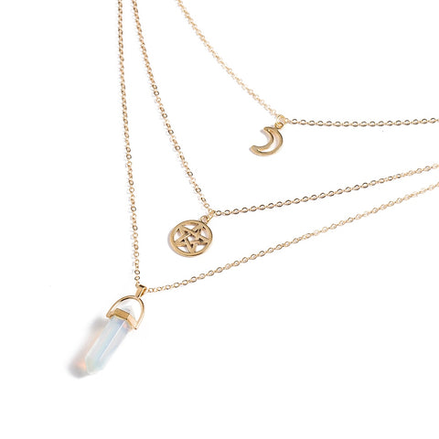 Image of Hexagonal Column Quartz Necklaces Pendant