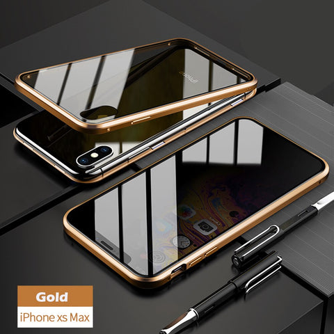 Image of Anti-peep Magnetic Adsorption Metal Phone Case For iPhone