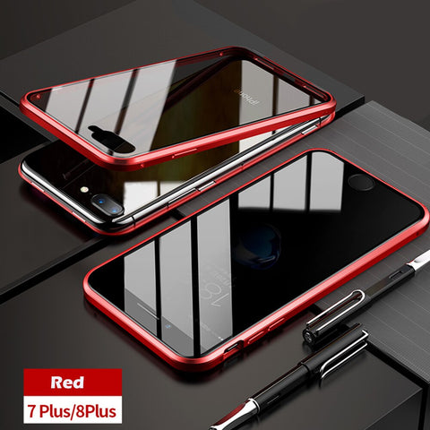 Image of Anti-peep Magnetic Adsorption Metal Phone Case For iPhone
