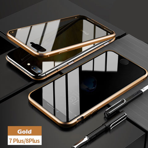 Image of Anti-peep Magnetic Adsorption Metal Phone Case For iPhone
