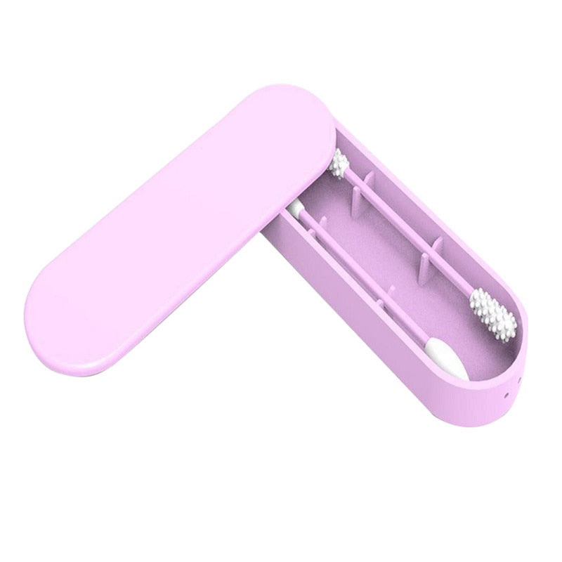 2Pcs Reusable Cotton Swab Ear Cleaning Cosmetic Silicone Buds