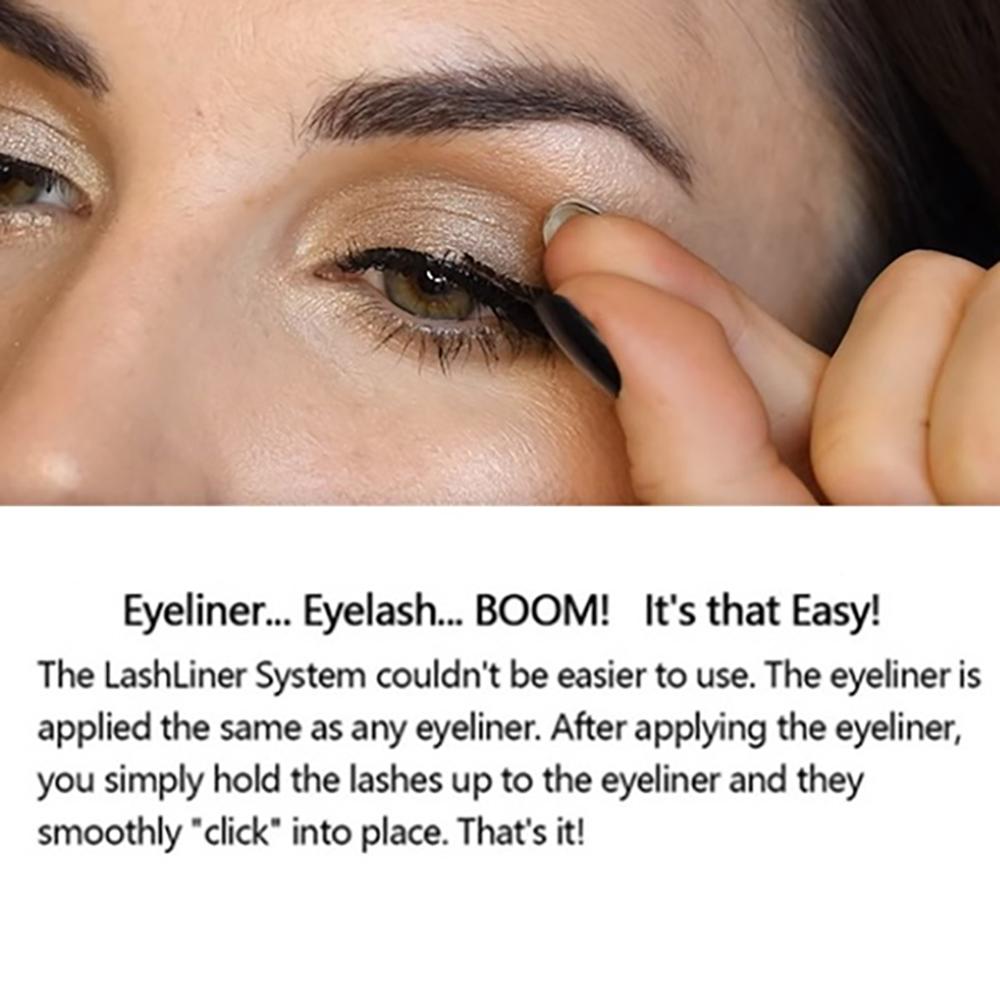 5 magnetic eyelashes, liquid eyeliner and tweezers set
