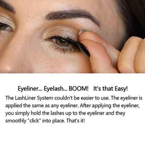Image of 5 magnetic eyelashes, liquid eyeliner and tweezers set