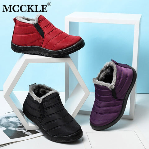 Image of Winter Female Slip On Flat Casual Shoes Waterproof