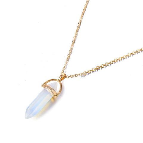 Image of Hexagonal Column Quartz Necklaces Pendant